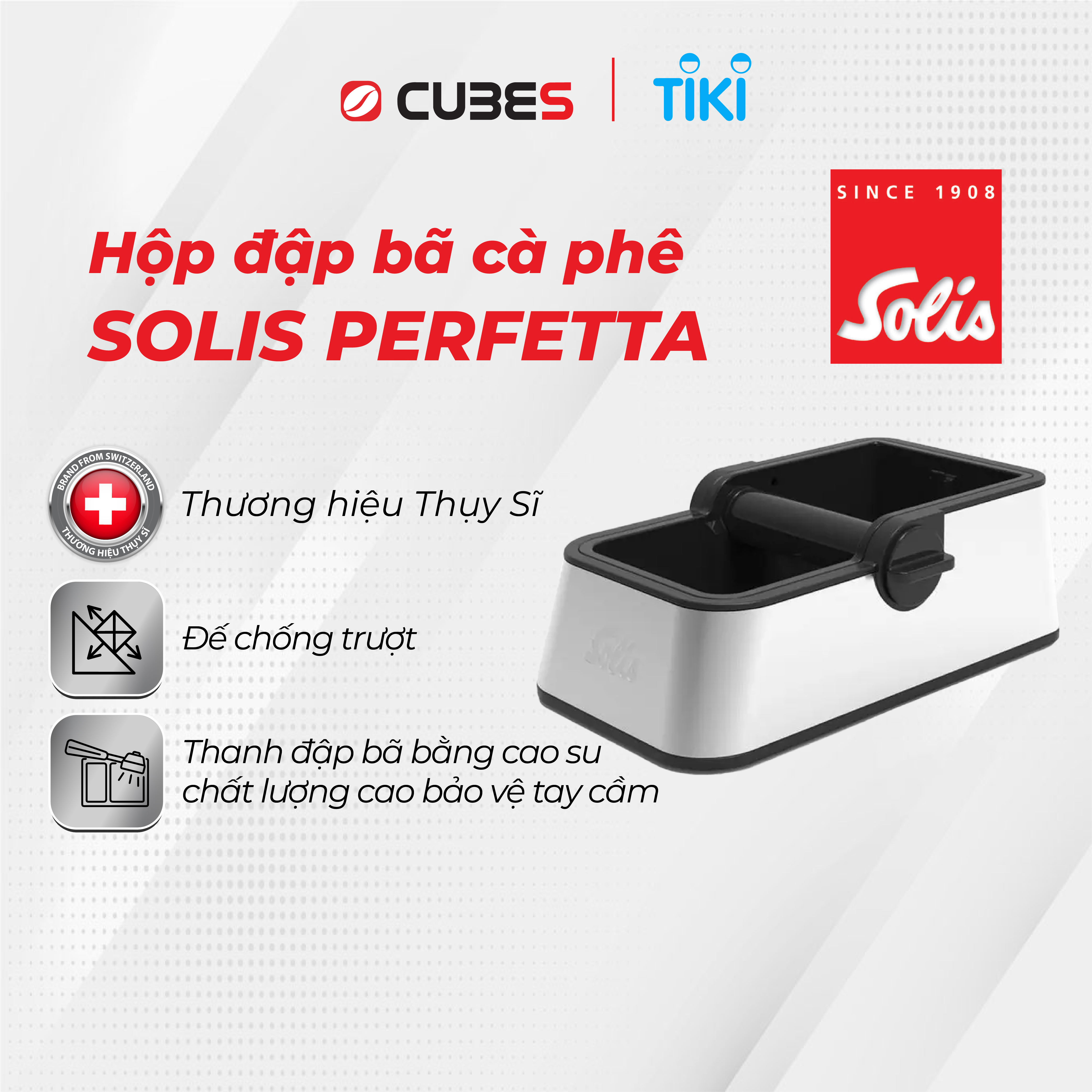 Hộp đập bã cà phê Solis Perfetta Knock Box - Hàng nhập khẩu