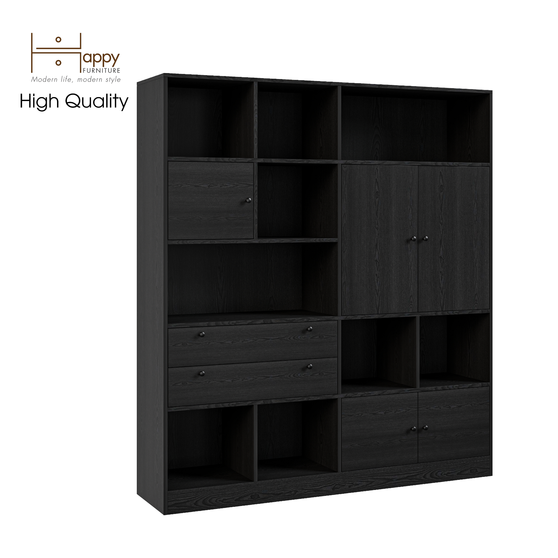 [Happy Home Furniture] CATY , Kệ sách nhiều ngăn - 1m6 x 1m8 ,  160cm x 38cm x 180cm (DxRxC), KSA_026