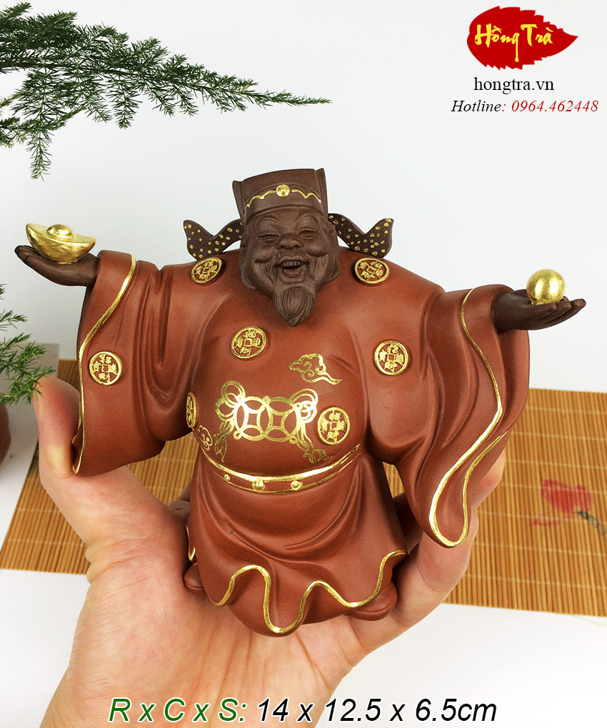 Đôf phong thủy Tượng thần tài dát vàng 24k DCKDM60