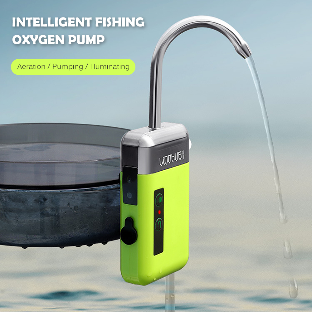 Máy bơm oxy câu cá thông minh, dùng để sục khí, bơm và chiếu sáng