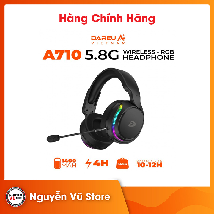 Tai Nghe Gaming DareU A710 RGB Wireless - Hàng Chính Hãng