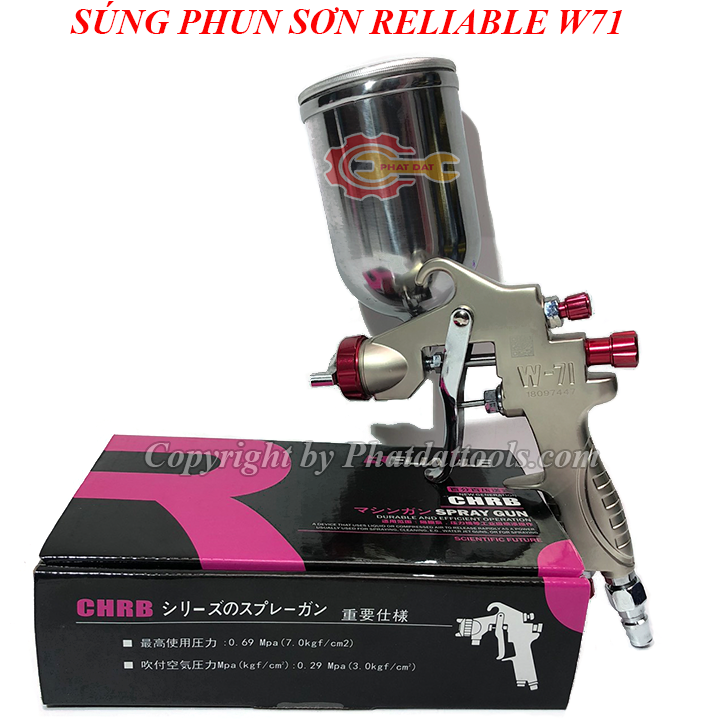 Súng phun sơn RELIABLE CHRB - W71 cao cấp - Hàng xuất Nhật - Bảo hành 6 tháng