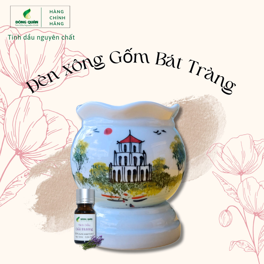 Đèn Xông Gốm Bát Tràng Chất Liệu Gốm Cao Cấp Sử Dụng Bằng Cắm Điện (Gửi Hàng Ngẫu Nhiên) - Tặng 1 Chai Tinh Dầu 10ML
