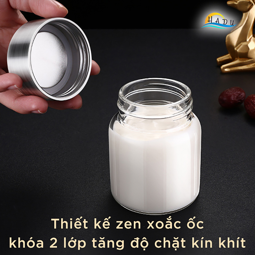 [4 Cái] Hũ Chưng Yến 120ml 150ml 200ml Thủy Tinh Nắp Inox 304 Cao Cấp Đạt Chất Lượng Đức SSGP