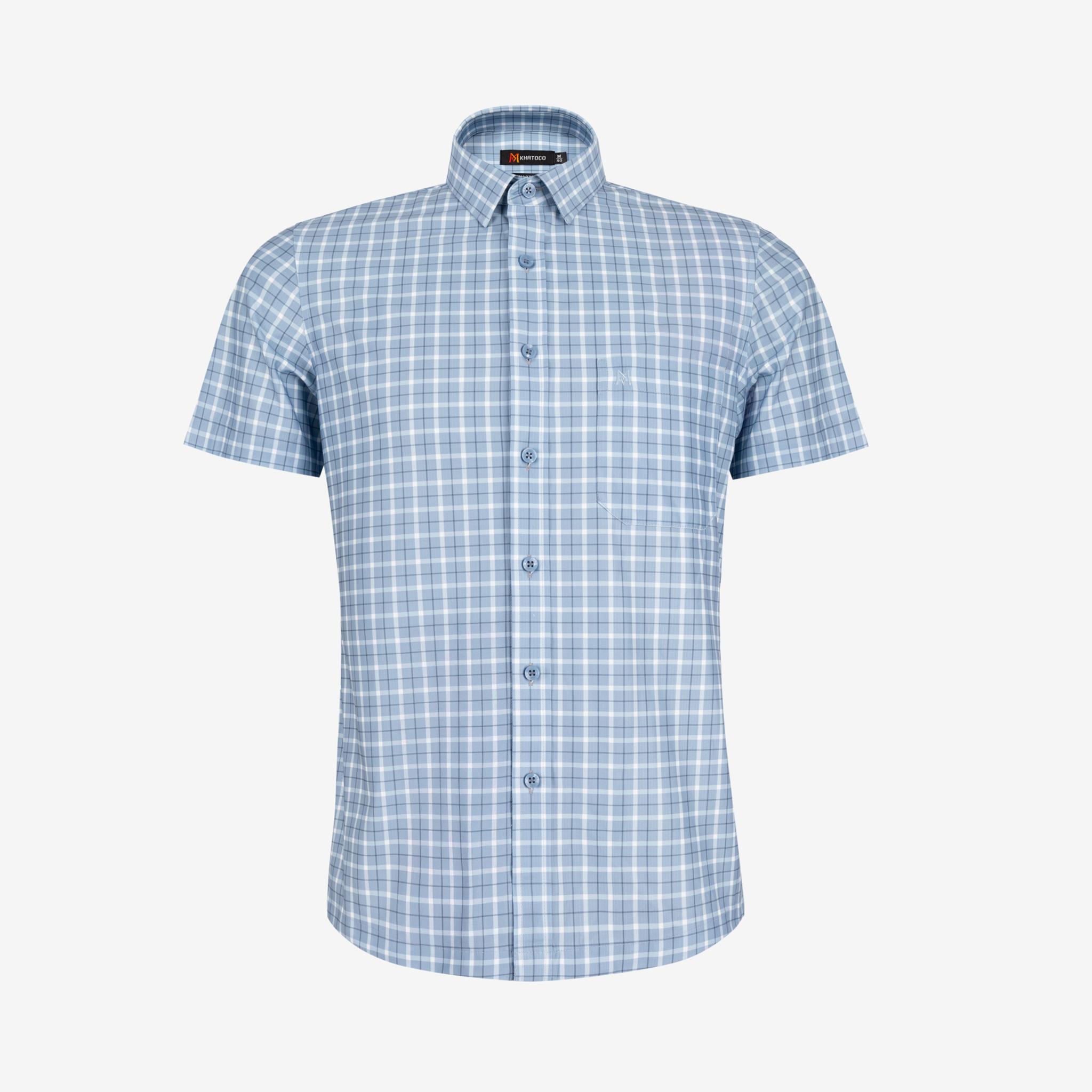 Áo sơ mi nam KHATOCO Smart Fit ngắn tay A1MN538S2-CNCR879-2711-N