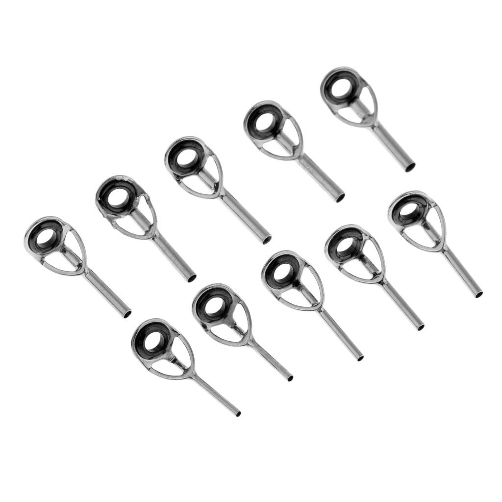 100Pcs Stainless Steel Fishing Rod Guides Ring Rod Repair Kit DIY Tips Rings