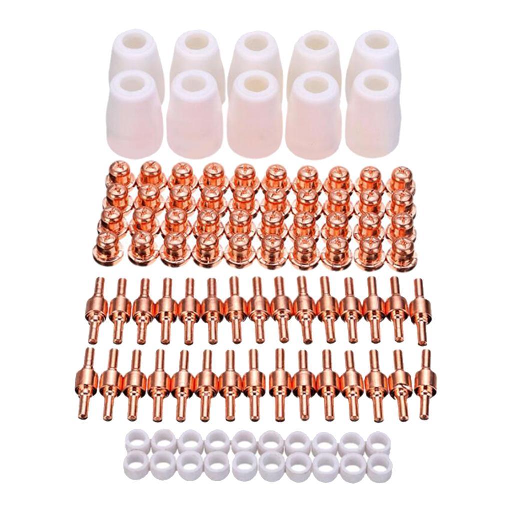 100pcs Air Plasma Cutter Nozzle Tip Consumables Cup Splitter Extended Kit 0~40A