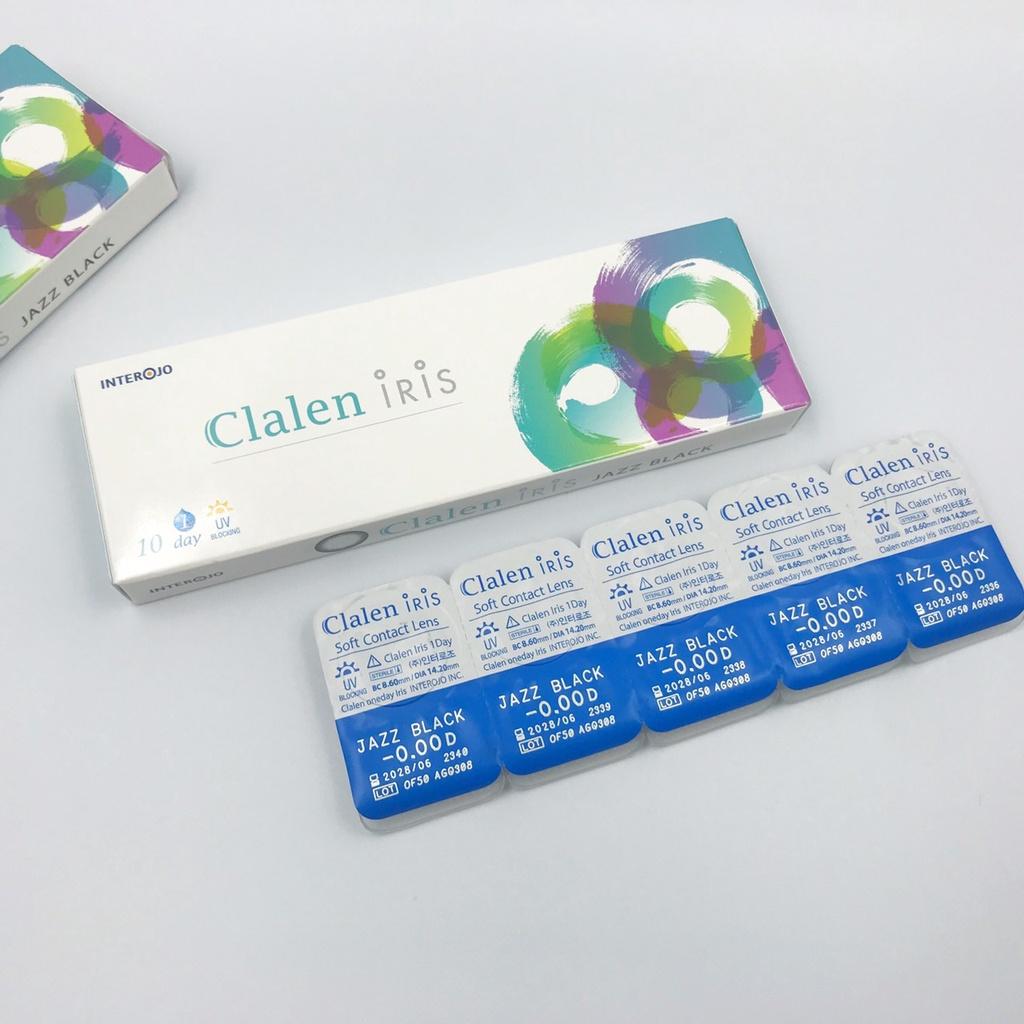 Kính áp tròng 1 ngày Hàn Quốc Clalen Iris màu đen tự nhiên Jazz Black có đến 10 độ