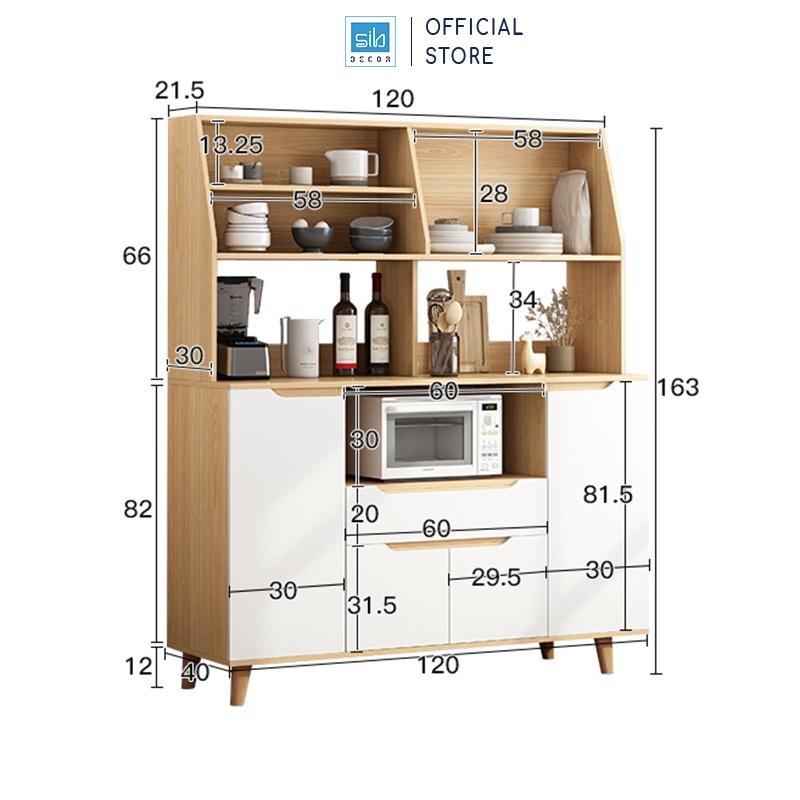 Tủ Gỗ Để Đồ Nhà Bếp Với Nhiều Ngăn Kệ Đa Năng, Hiện Đại Thương Hiệu SIB Decor