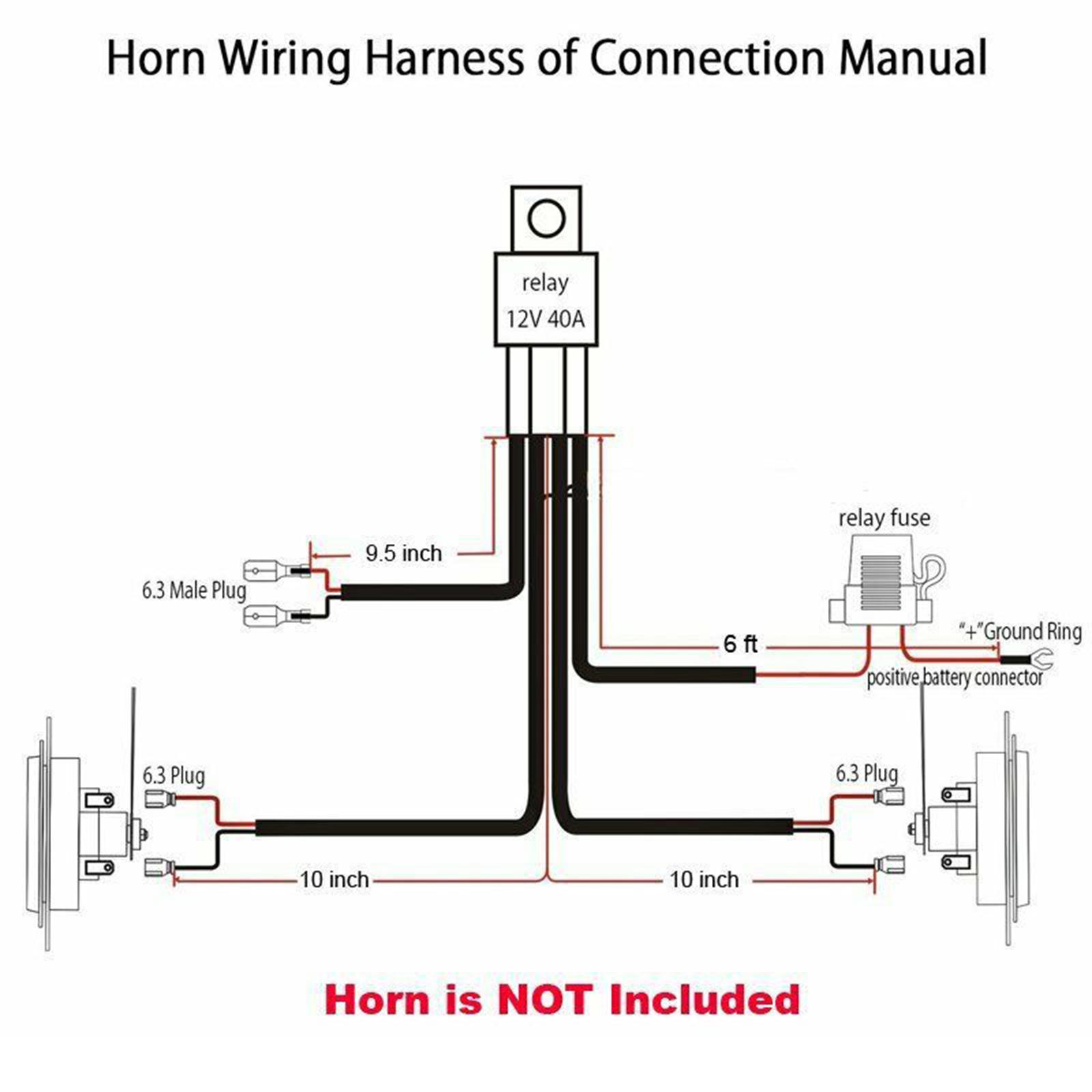 1 Set Horn Wiring Harness Relay Kit For Car Truck Grille Mount
