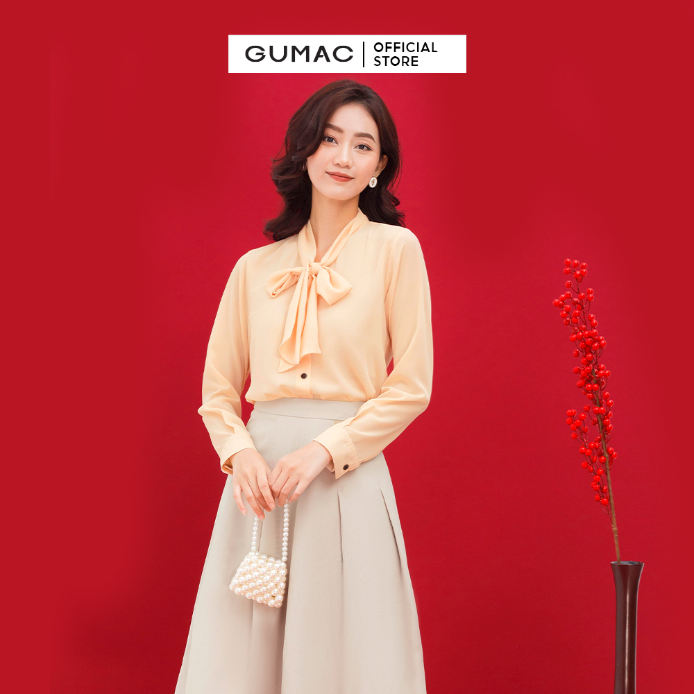 Áo sơ mi nữ GUMAC AC01025 thắt nơ