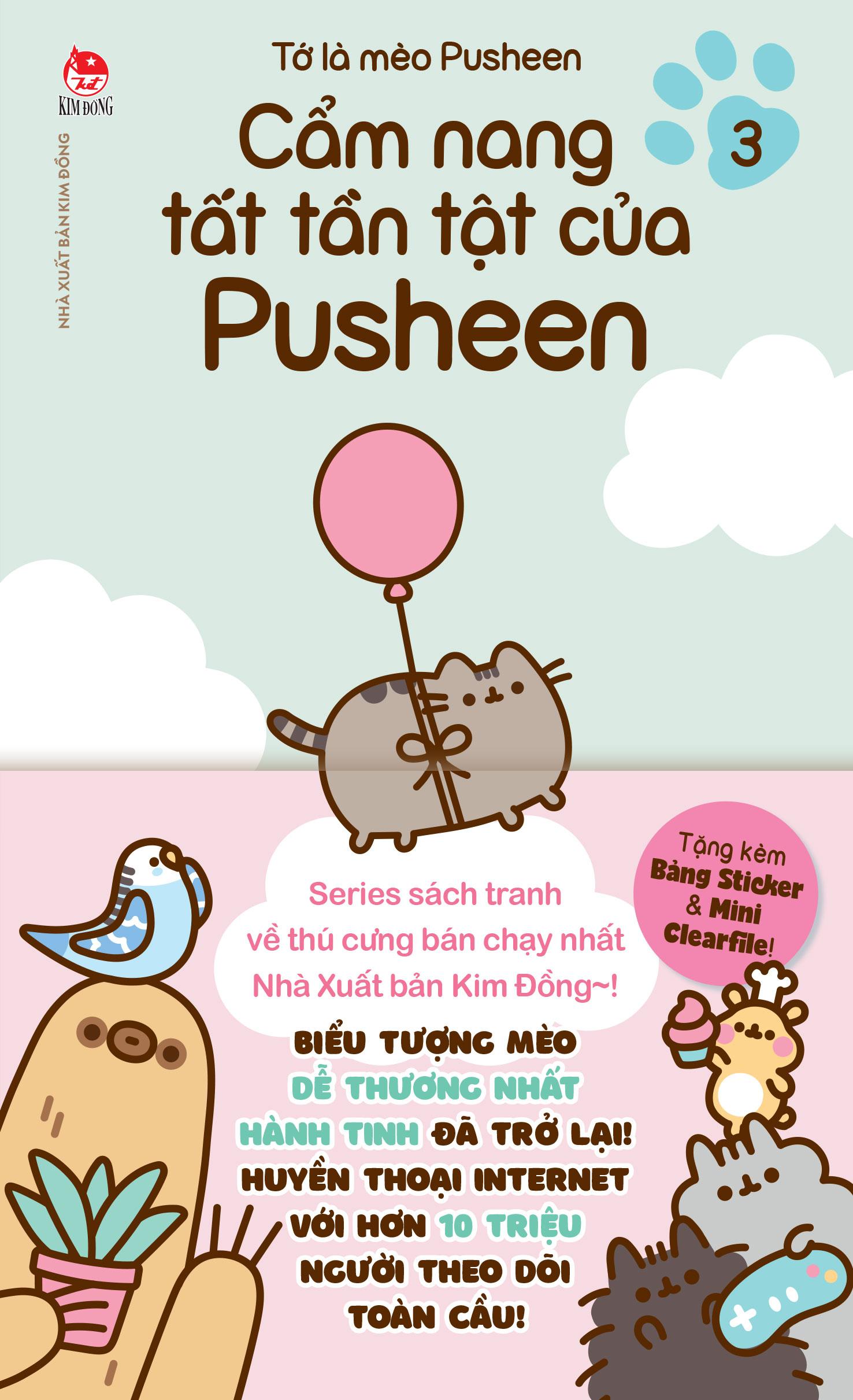 Sách - Tớ Là Mèo Pusheen - Tập 3 - Cẩm Nang Tất Tần Tật Của Pusheen - Tặng Kèm Bảng Sticker + Mini Clearfile