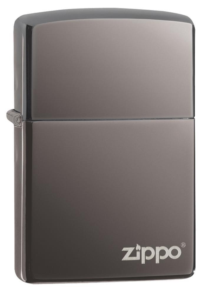 Bật Lửa Zippo Black Ice (Dark Chrome) With Zippo Logo 150ZL