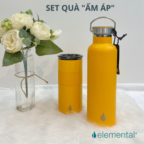 Bình giữ nhiệt Elemental cao cấp, set quà Ấm Áp, quà tặng ý nghĩa tặng người thân