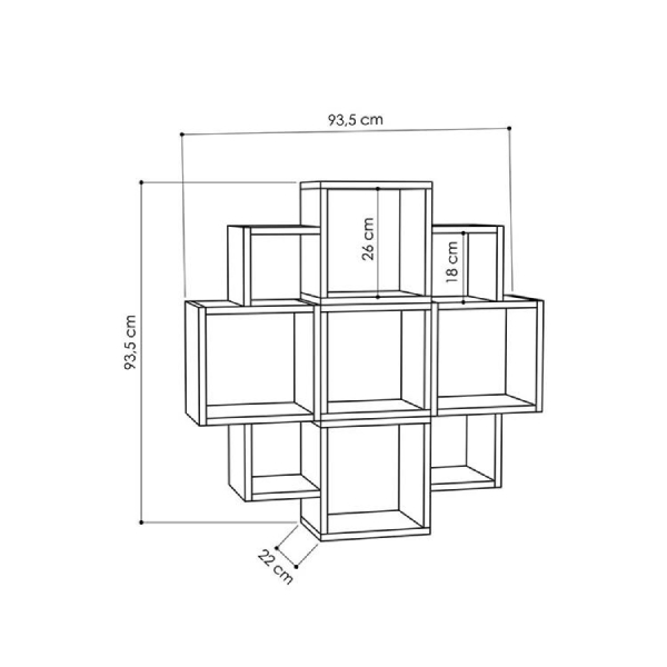 Kệ Sách Treo Tường Hình Bông Hoa (94cm x 22cm x 94cm)