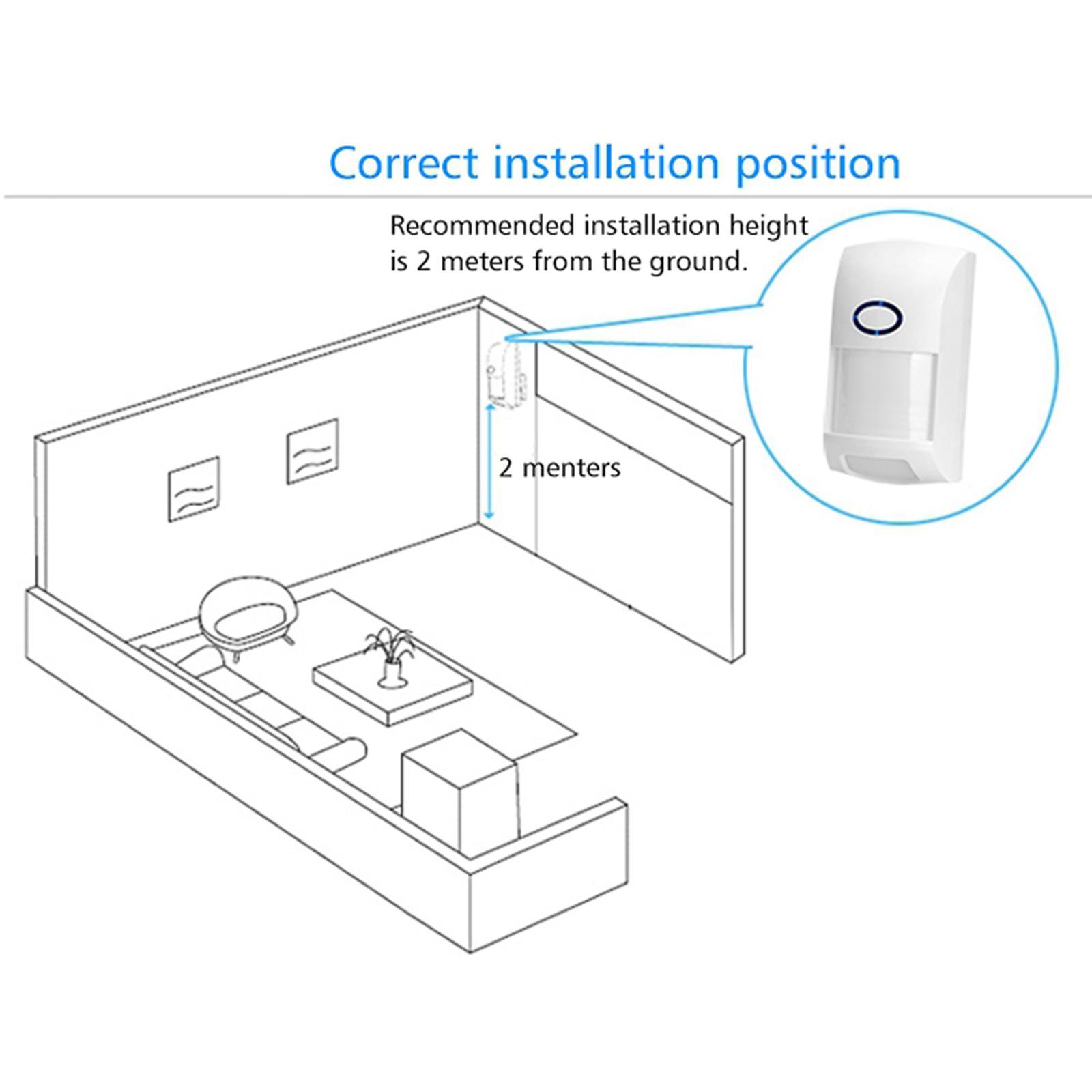 RF 433MHz Wireless PIR Motion Sensor Alarm Home Infrared Detector All-round