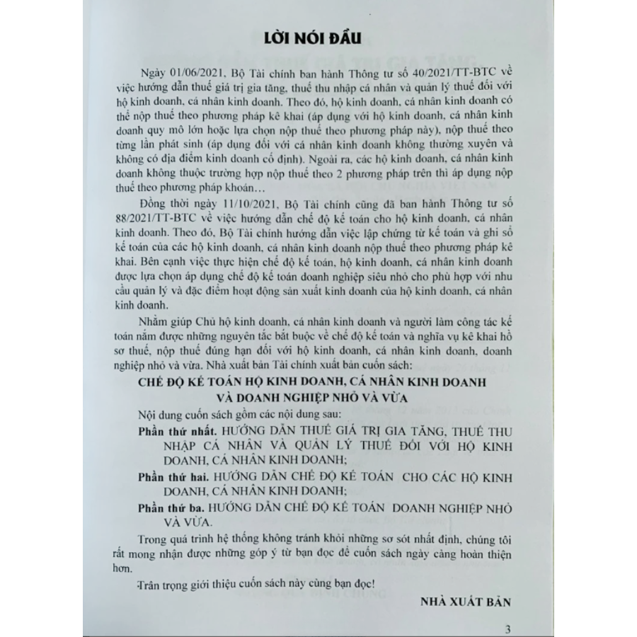 Sách Chế Độ Kế Toán Hộ Kinh Doanh, Cá Nhân Kinh Doanh Và Doanh Nghiệp Nhỏ Và Vừa