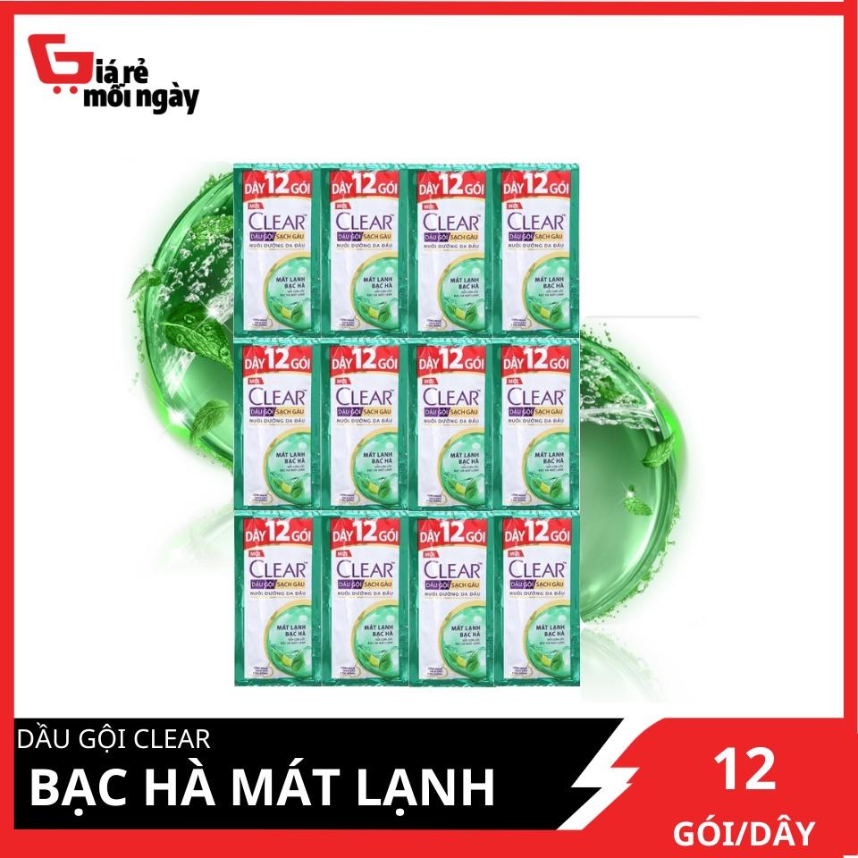 Dầu gội Clear Bạc hà Dây 12 gói