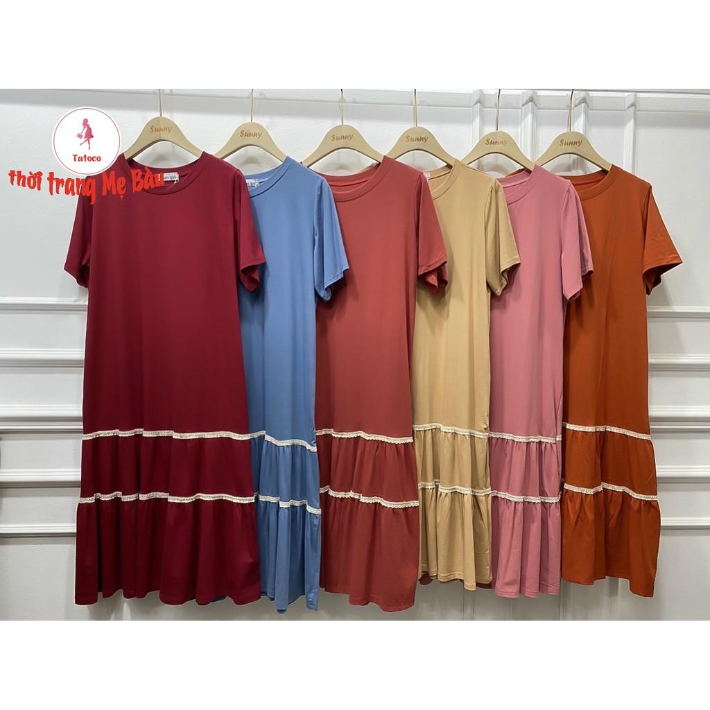 Váy bầu đẹp .New 8 màu ( từ 50-80kg) (chất vải thun cotton mền mại ,thoáng mát + hình thật) (shop Tatoco)