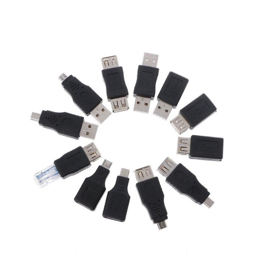 12Pcs OTG USB 2.0 A Male to Female Micro Mini USB Converter Adapter