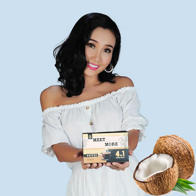 Cà Phê Dừa Hòa Tan 4in1 Meet More - Hộp 15 Gói