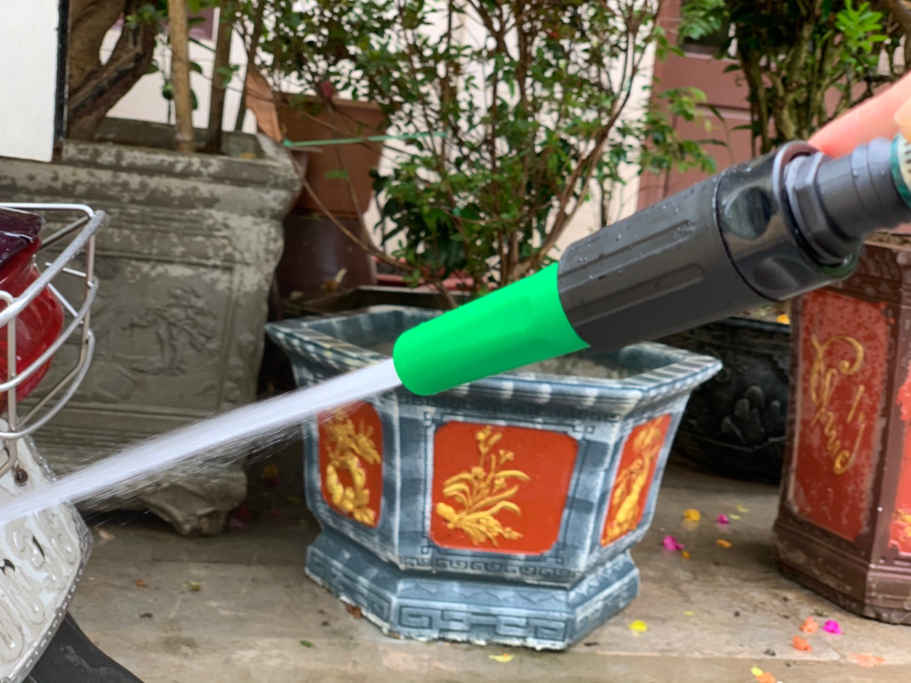 Bộ Vòi Xịt Nước Tưới Cây, Rửa Xe Nhựa Cao Cấp Kèm Dây Φ14/19 Và Phụ Kiện Chất Lượng Cao GT301/Hồng Thanh Garden