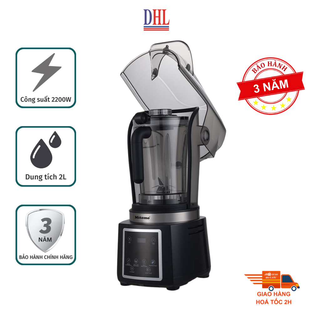 Máy xay sinh tố chuyên dụng cho quán kinh doanh, pha chế Mitomo KJ2200 chóng ồn hàng chính hãng