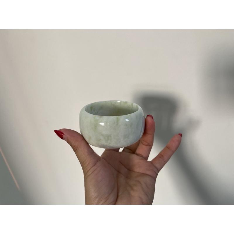Vòng tay bạch ngọc bản cối vân xanh cao 3 cm
