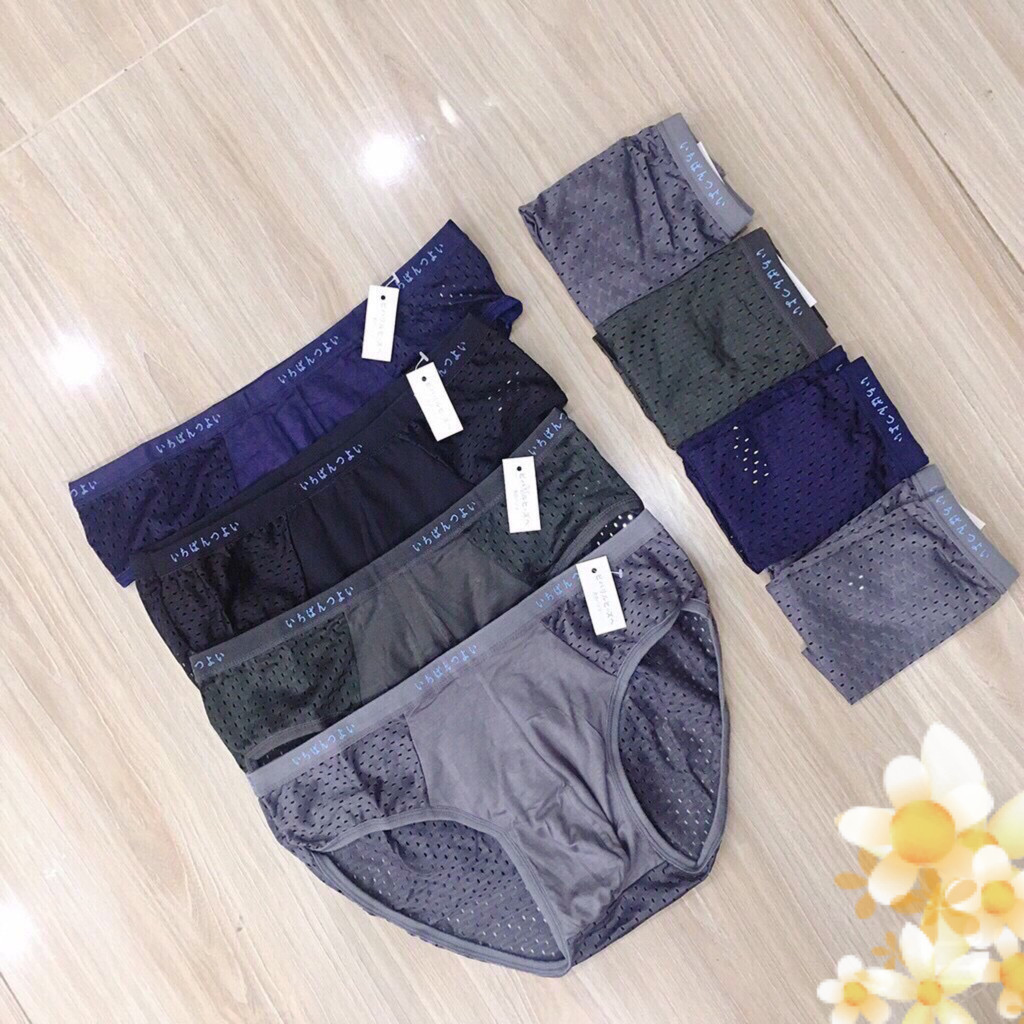combo 4 chiếc quần lót tam giác nam thông hơi thoáng mát co dãn