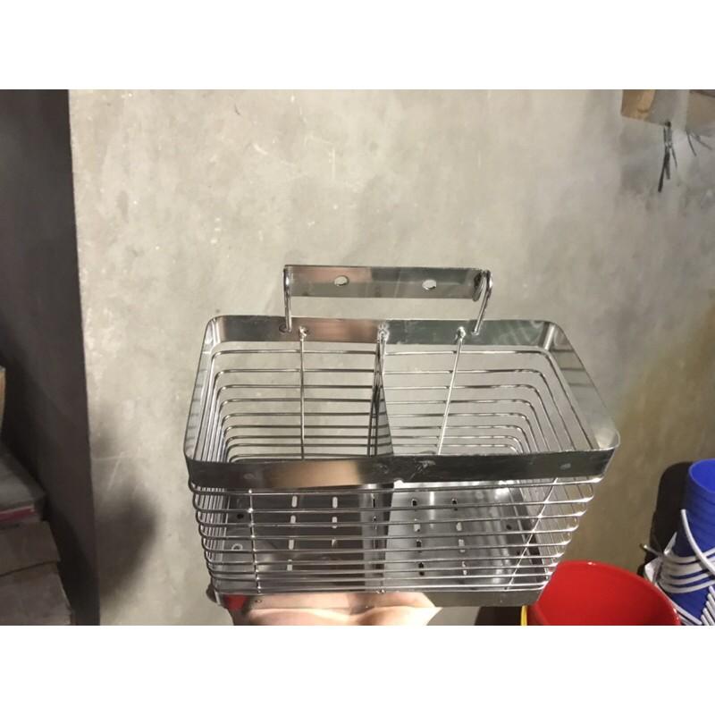 Kệ, trạn úp chén, bát gắn tường inox 2 tầng, ống đũa inox hàng đẹp