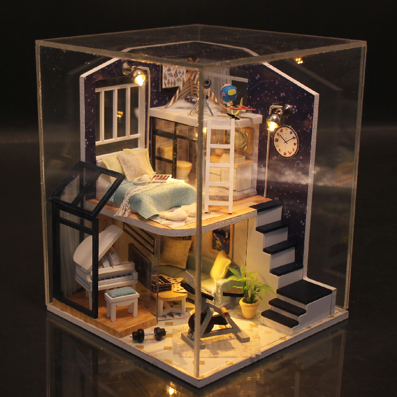 Mô hình nhà DIY Doll House Shining Star Kèm Mica Chống bụi