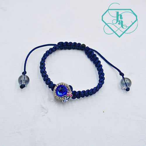 Vòng thắt dây thạch anh khói mix charm VTD-03