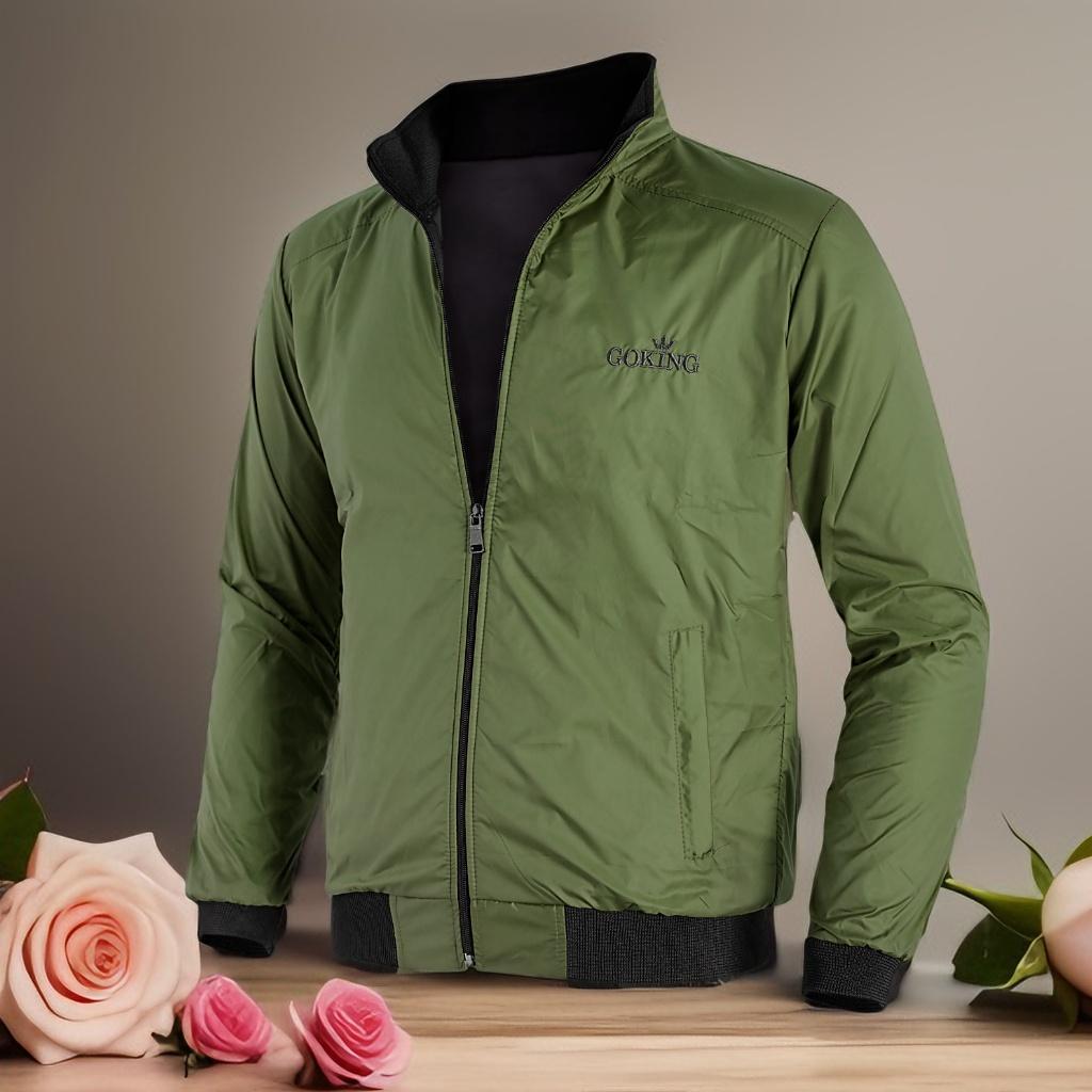 Áo Khoác Gió Cách Nhiệt Goking, Form Unisex Cho Nữ Nam. Ngoài Vải Dù, Trong Lót Vải Cào Cách Nhiệt. Hàng Việt Nam Chất Lượng Cao. - Rêu - Xl