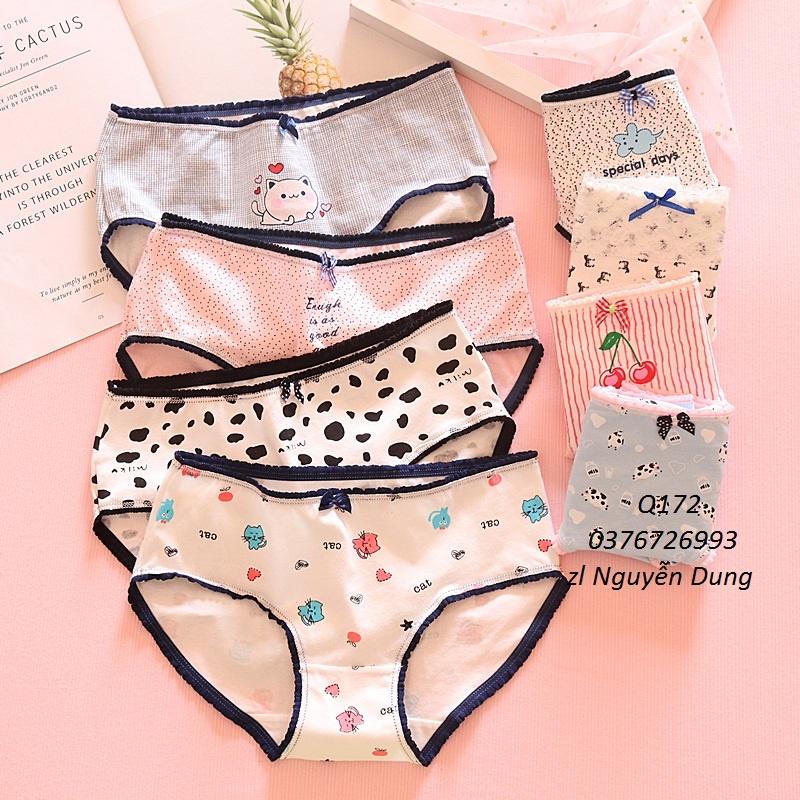 Quần Lót Nữ Cotton Kháng Khuẩn Thời Trang Nhật Bản Ngang Eo . Hàng Loại Đẹp.