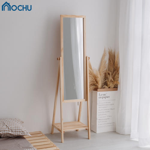 Gương Kệ Soi Toàn Thân Khung Gỗ OCHU - Mirror Shelf - Natural