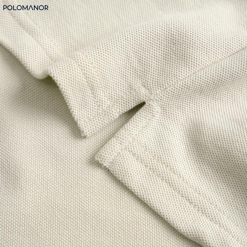 Áo Polo nam có cổ BASIC-BEIGE vải cá sấu cotton CMC, nam tính, chỉn chu, sang trọng - POLOMANOR