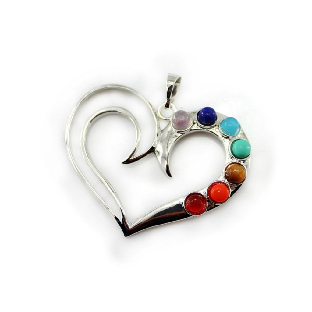 Fashion Jewelry Multi-color Gemstones Love Heart Charm Pendant for Necklace