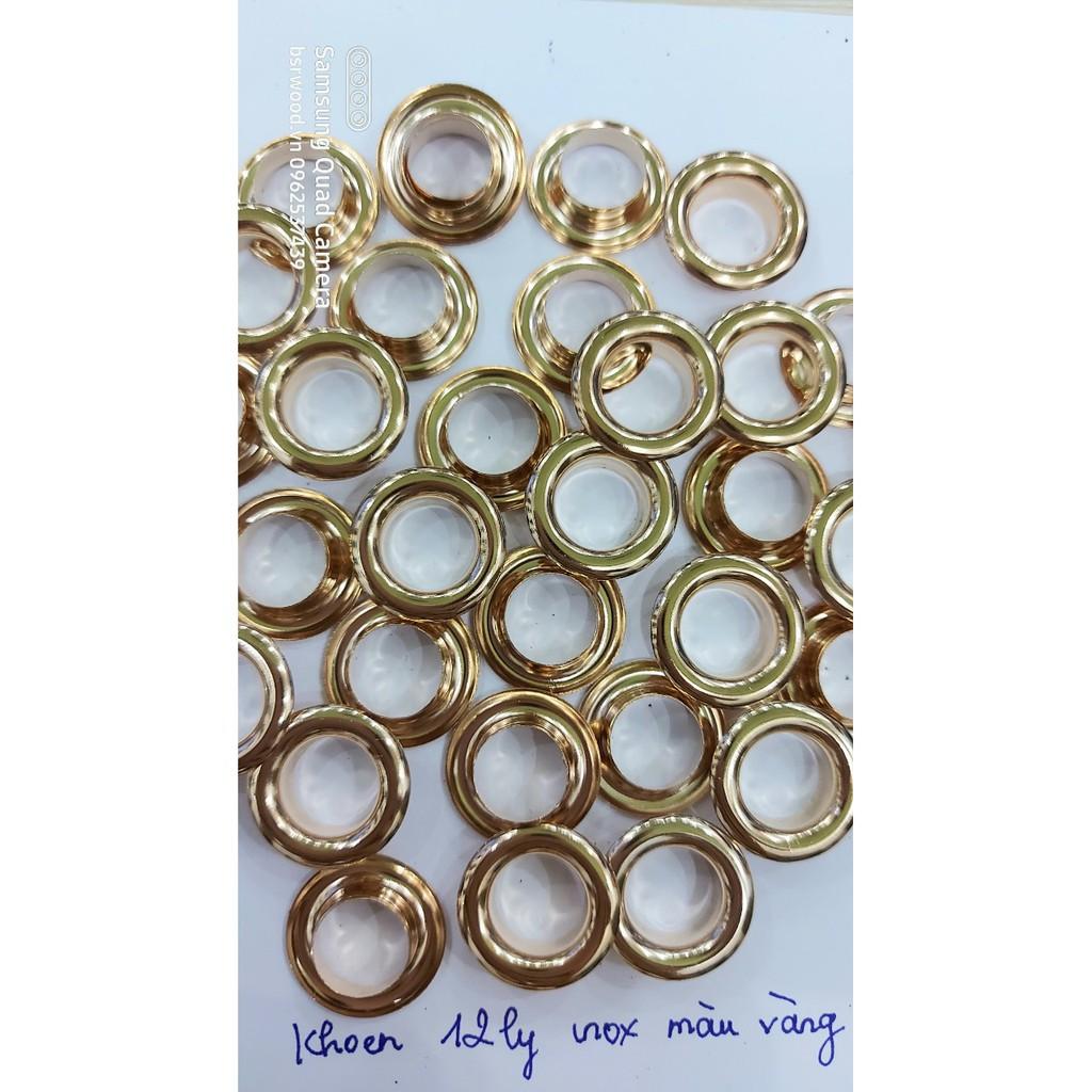 Khoen ore 12mm Khoen mắt cáo 12 ly Bằng INOX không gỉ MÀU VÀNG Khuy mắt cáo bấm vải Phụ liệu may mặc cao cấp