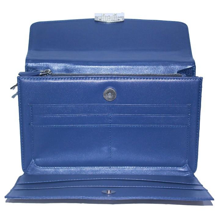 Túi cầm tay nữ Huy Hoàng da đà điểu màu xanh đậm HP6456