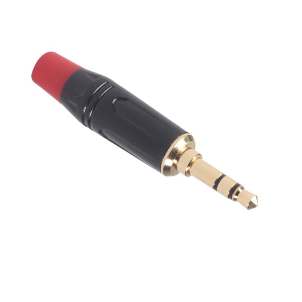 2Pcs Alloy 3.5mm Gold Plated Plug Connector Audio Stereo For Cable DIY Accs