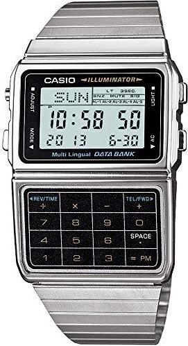 Casio Men's Silver Tone 25 Memory Calculator Databank Watch