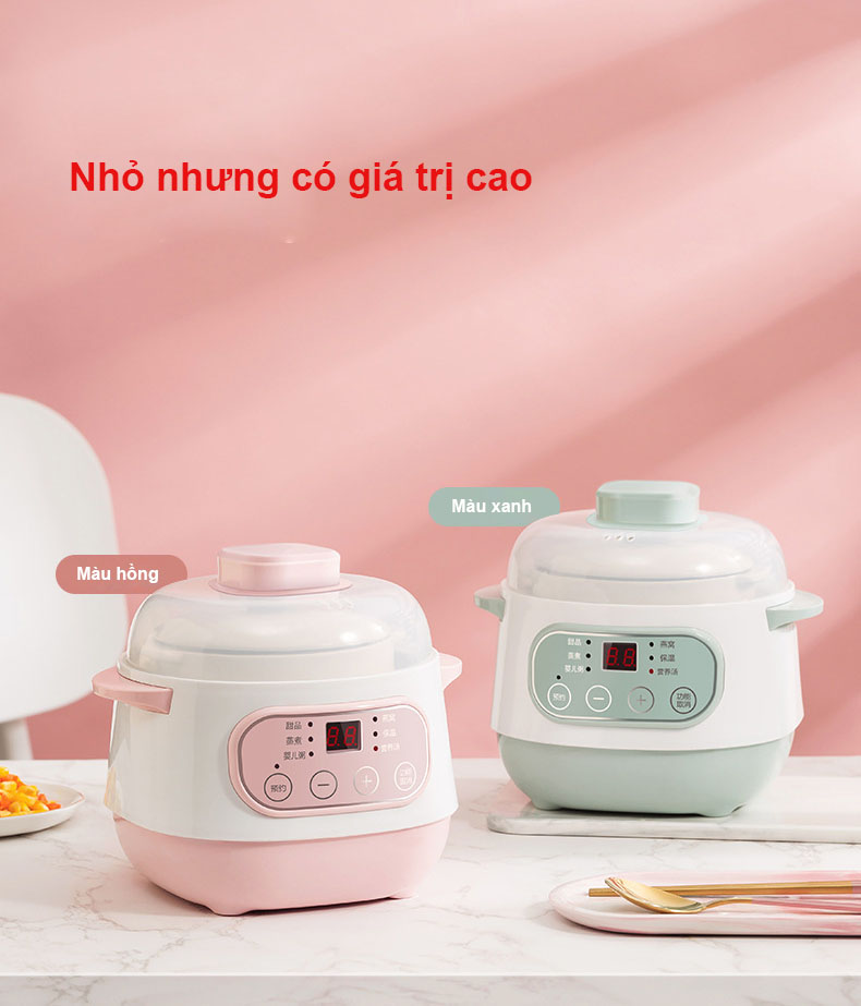 Nồi Nấu Cháo Chậm, Chưng Yến, Ninh Hầm Cách Thủy Dung Tích 1L, Lòng Nồi Bằng Sứ Giữ Nhiệt, Công suất 200W Giúp Mang Đến Nhiều Món Ăn Bổ Dưỡng