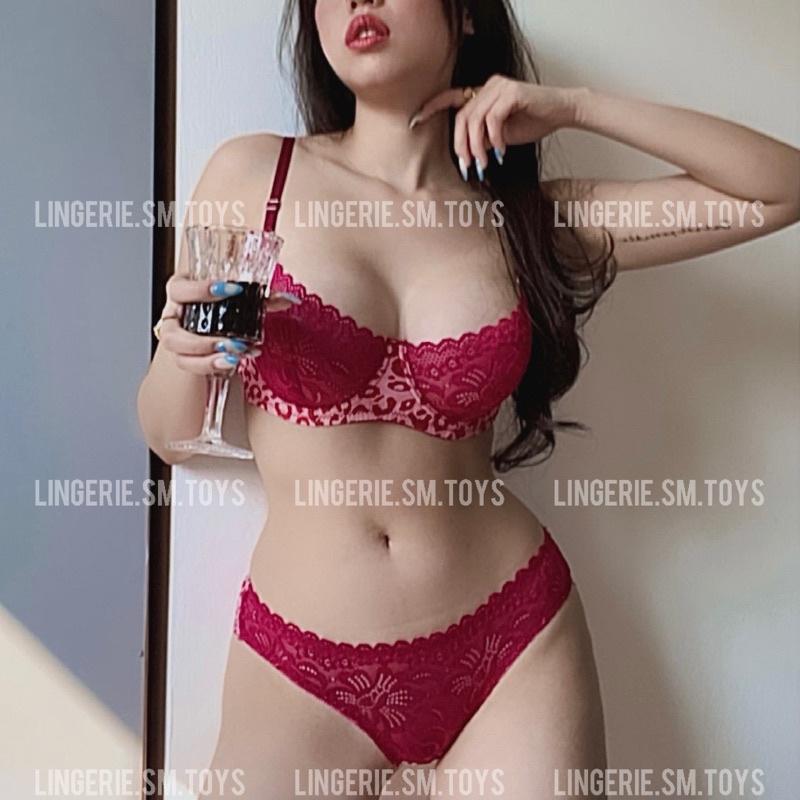 A3131 Nội Y Hoạ Tiết Báo Hồng - Đồ Lót Nữ Phối Ren Quyến Rũ @lingerie.sm.toys