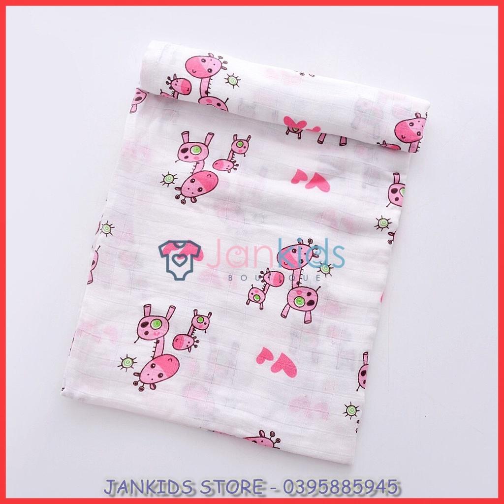 Khăn tắm sợi tre muslin swaddle 2 lớp kích thước 120x120cm, khăn tắm cuộn siêu thấm siêu mềm