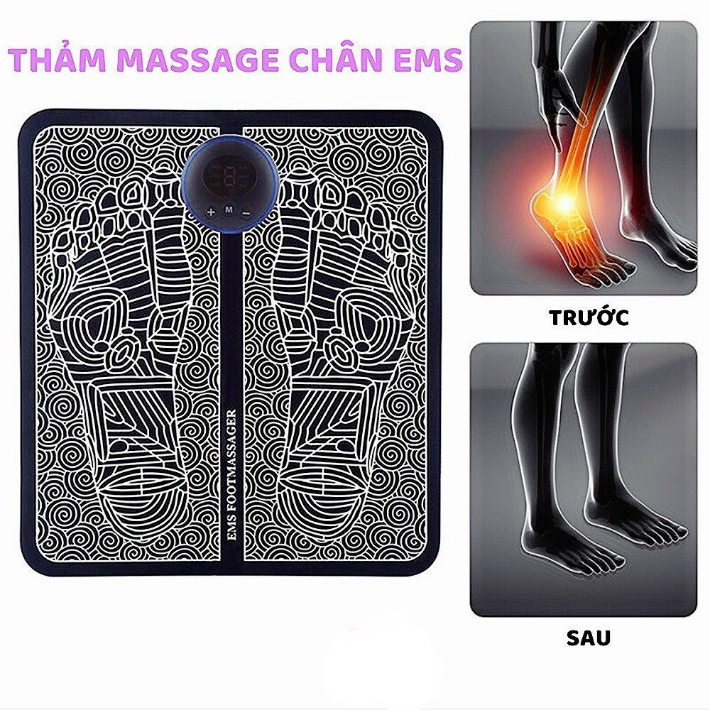 Thảm Massage Chân EMS Giúp Lưu Thông Khí Huyết, Giảm Đau Mỏi Chân, Chăm Sóc Sức Khỏe, Pin Sạc, Màn Hình Kỹ Thuật Số