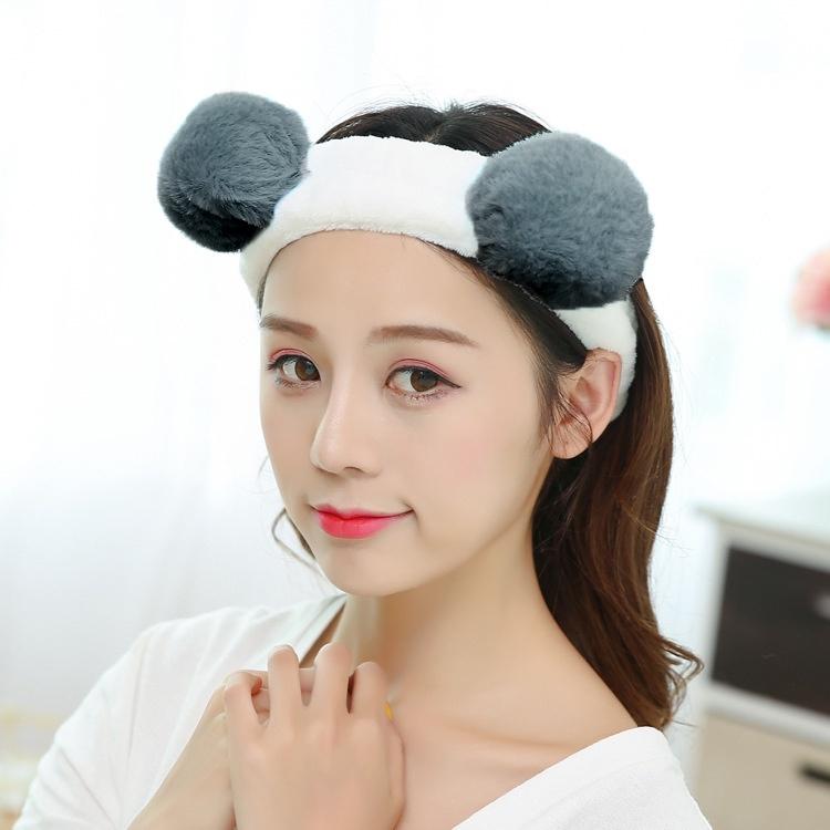 Băng đô rửa mặt bờm cài cố định tóc tai gấu vải nhung mềm mịn đơn giản dễ thương cho nữ BD005 Sumio
