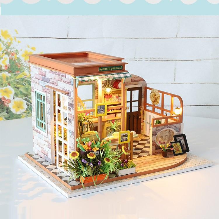 Mô hình nhà DIY Doll House Romantic Password Kèm Mica Chống bụi