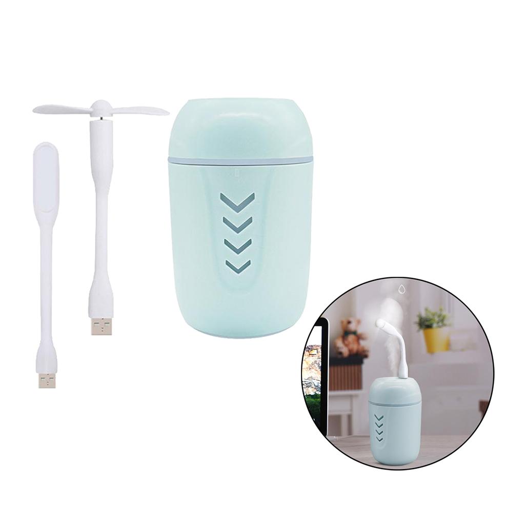 Mini USB Humidifier Small Personal Humidifier with LED Light Super Quiet Portable Desktop Humidifier for Travel Office Car