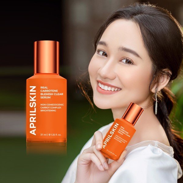 Combo Toner Và Serum Cà Rốt Giảm Mụn, Làm Sáng Da Aprilskin Real Carrotene ( Vita Pad 135g+ Serum 45g) + Tặng Kèm 1 Băng Đô Tai MÈo (MÀu Ngẫu Nhiên)