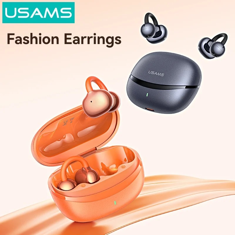 Tai Nghe Kẹp Tai Bluetooth TWS USAMS Echo R03 (Bluetooth v6.0, 4H, 11mm Large Dynamic Driver) -Hàng Chính Hãng
